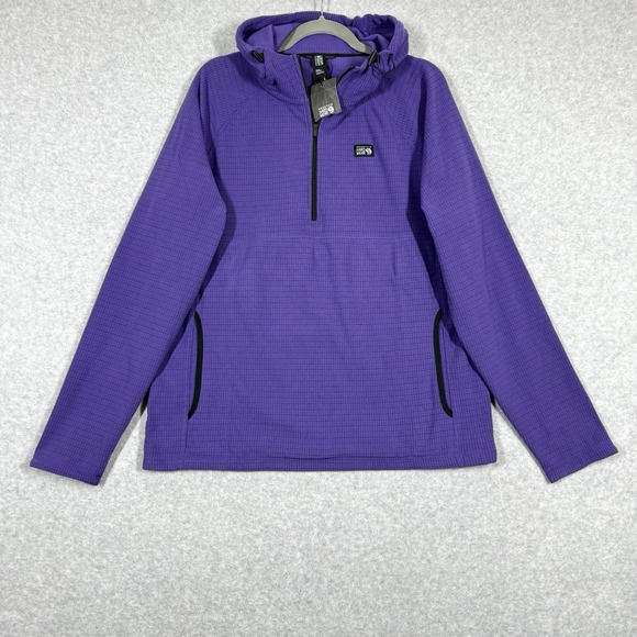 Mountain Hardwear Jacket Mens Large Summit Grid Hoody Purple Zip Pullover NWT - Picture 1 of 11